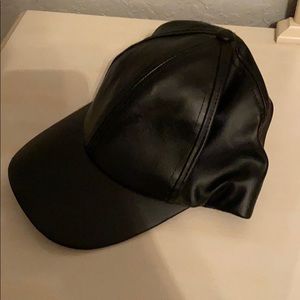 Black Imitation leather hat
